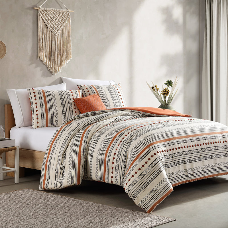 Layne King Reversible Microfiber Comforter Set with Decorative Pillows