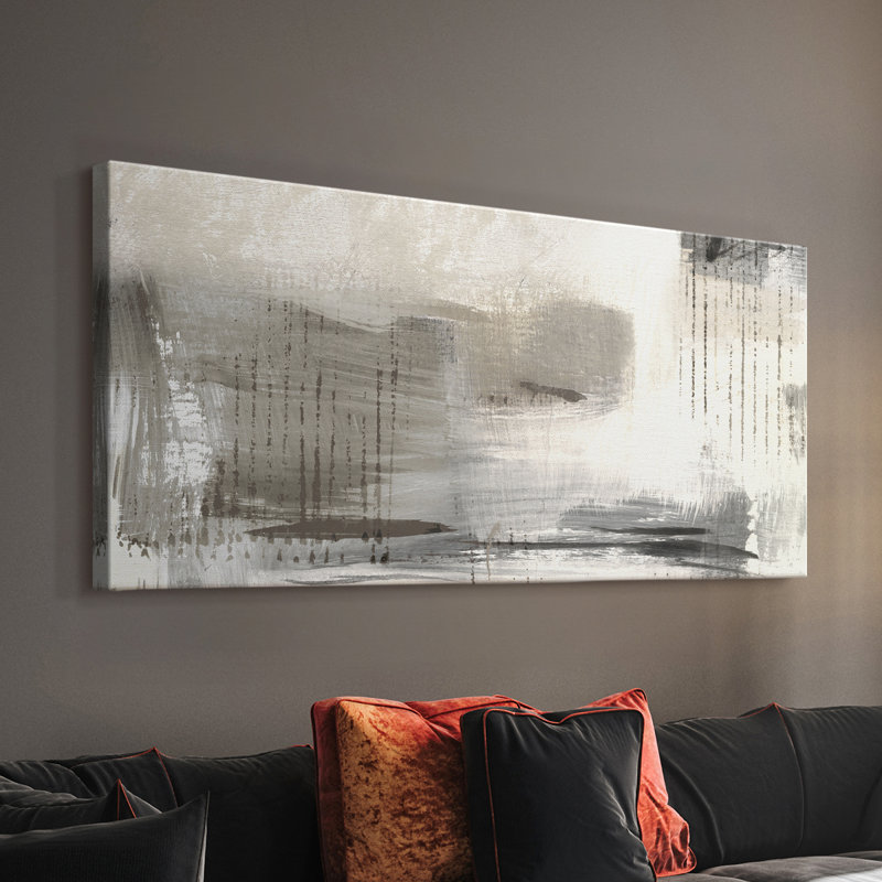 «Subtle Shadow Evening», toile tendue avec châssis, prête à être accrochée, H 16 po x l 32 po