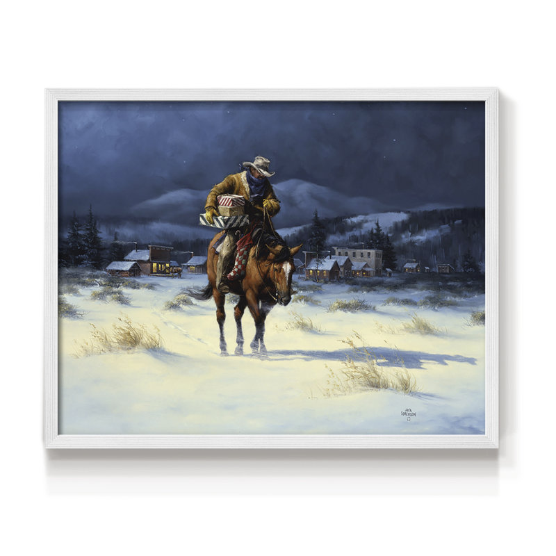 Bringing Christmas Home -Framed Print - Restickable, H 16 po x l 20 po, Blanc