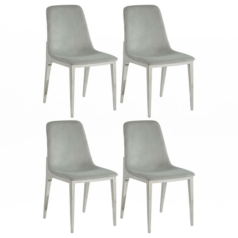Ensemble de 4 chaises d'appoint gris clair