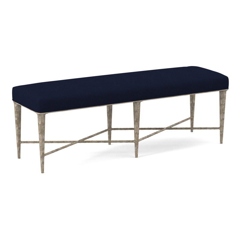 Chiseled Upholstered Bench, Margaret Uniform Polyester Blend
