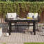Table de salle à manger rectangulaire en PEHD pour l'extérieur avec trou pour parasol L 32,7 po D-1858712892