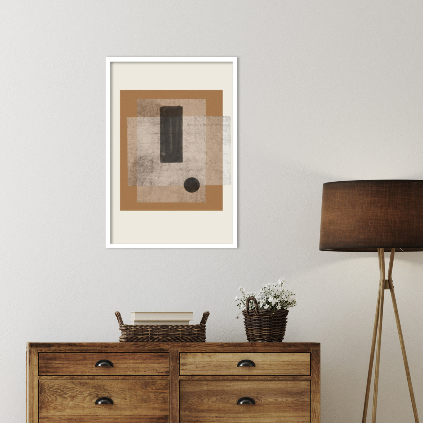 Riverwalk "Composition III" Print, White, 33" H x 23" W