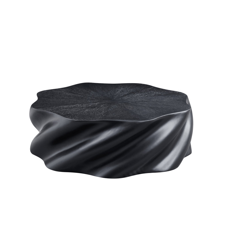 35" Black Round Coffee Table