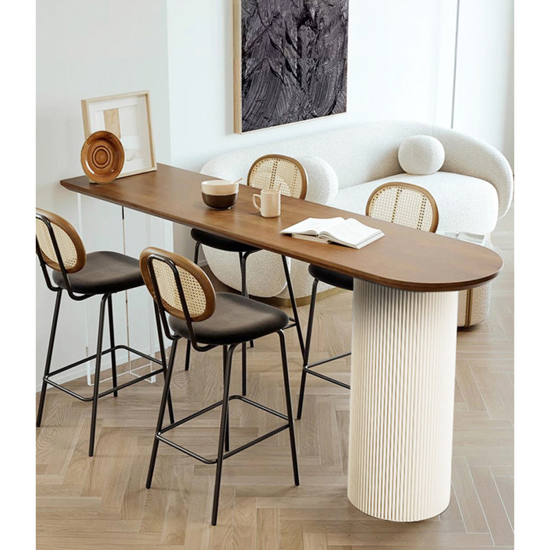 Solid Wood Suspended By Air Over Acrylic Bar Counter Table, 41.34"H x 59.06"L x 17.72"W