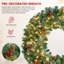 Couronne de Noël artificielle givrée pré-éclairée-133332515