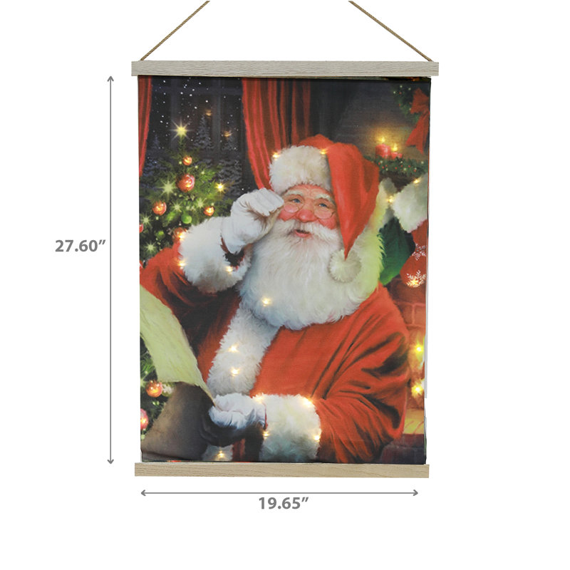 Décoration murale en tissu DEL père Noël