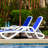 Adjustable Reclining Outdoor Lounger Outdoor Chaise Lounge Set with Table