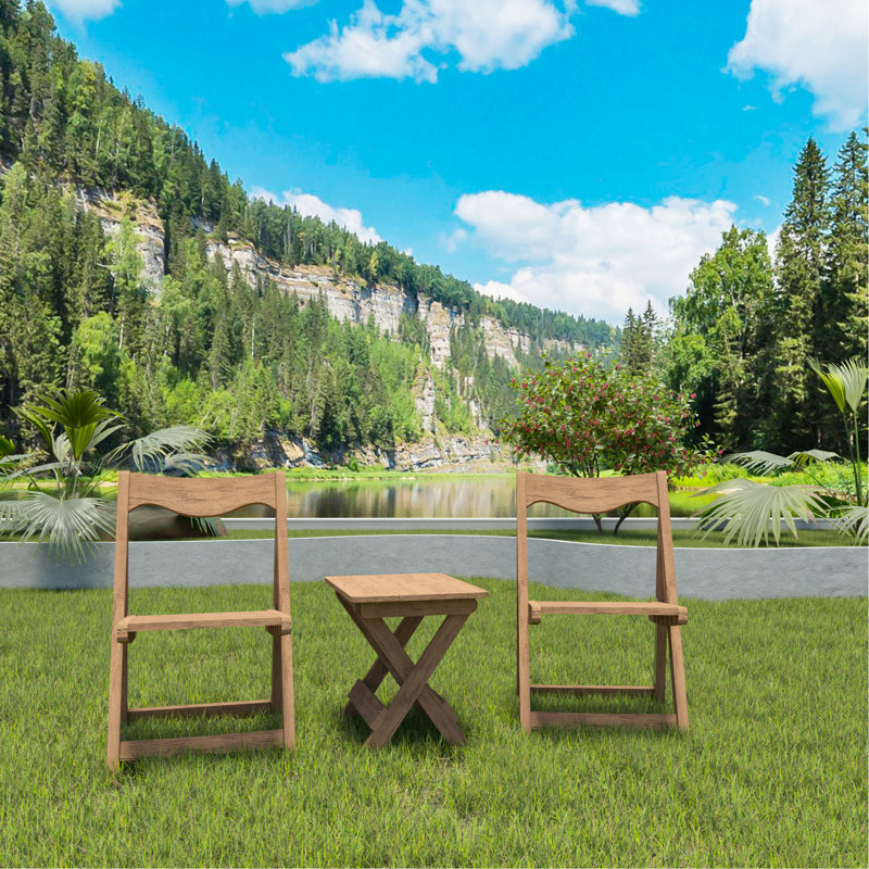 Meuble bistro d'extérieur Hips avec 2 chaises et une table rectangulaire