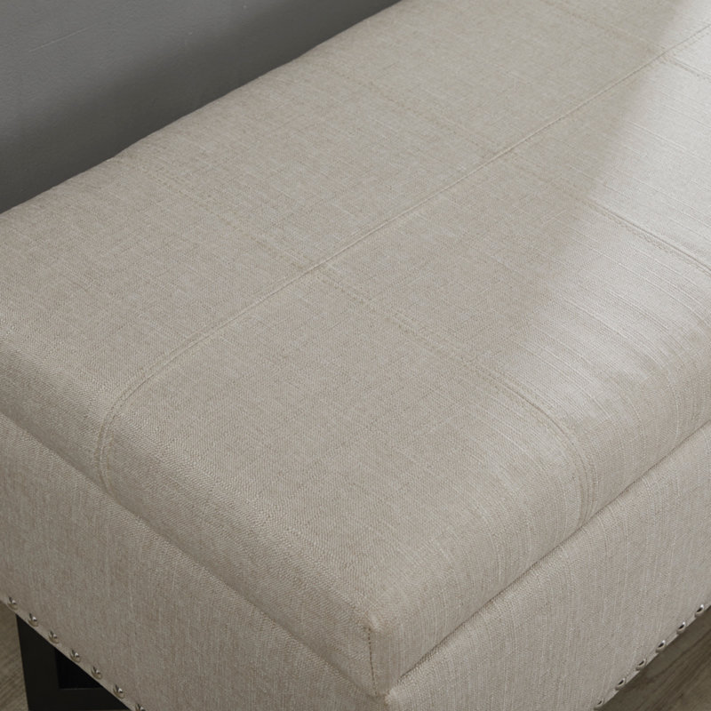 Banc de rangement à couvercle rabattable Arist, Beige