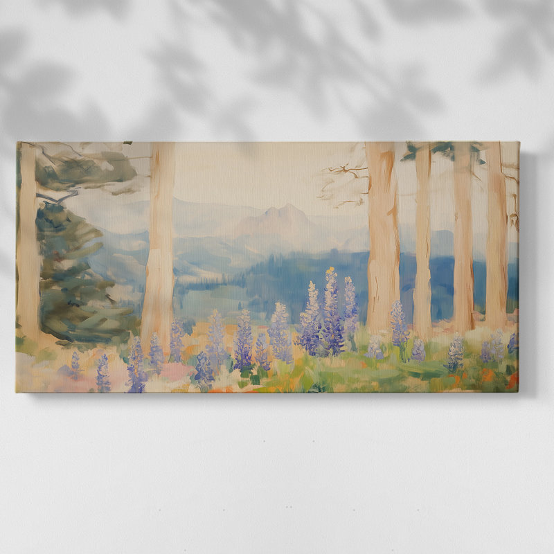 Série paysage - CLXVI - Toile tendue avec châssis, prête à accrocher, H 17 po x l 33 po, Argent argent