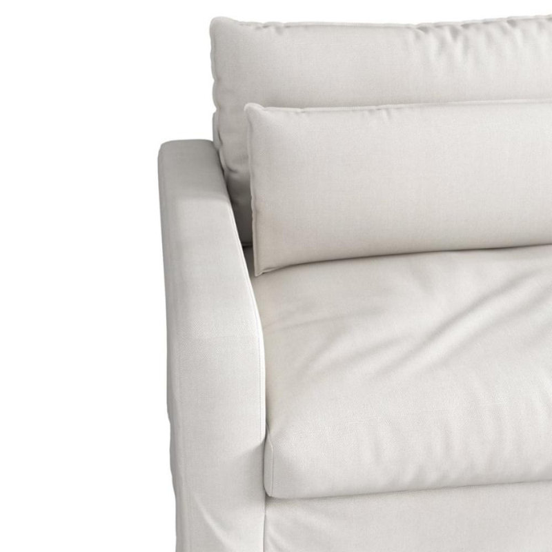 32 " Slipcovered Linen Blend Sofa, White Polyester