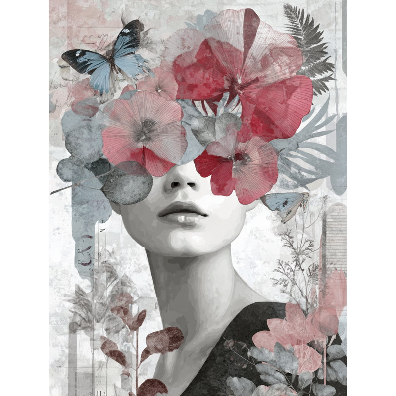Art floral sur toile, "Drift floral", H 24 po x l 16 po