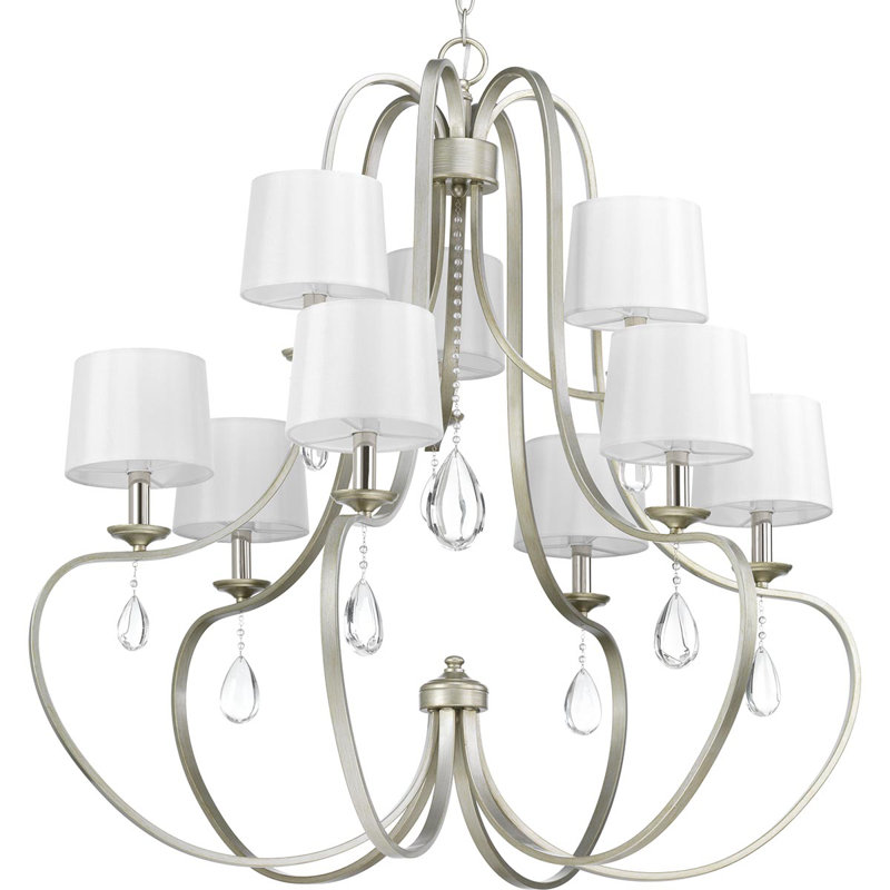 Valeria 9 - Light Dimmable Empire Chandelier, Silver Ridge