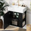 Meuble-lavabo flottant moderne de 21,6 po avec lavabo en céramique - parfait pour les petites salles de bain, rangement à droite-478282767
