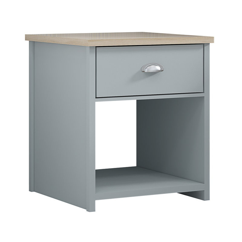 Zack Farmhouse 1 Drawer Bedside Cabinet