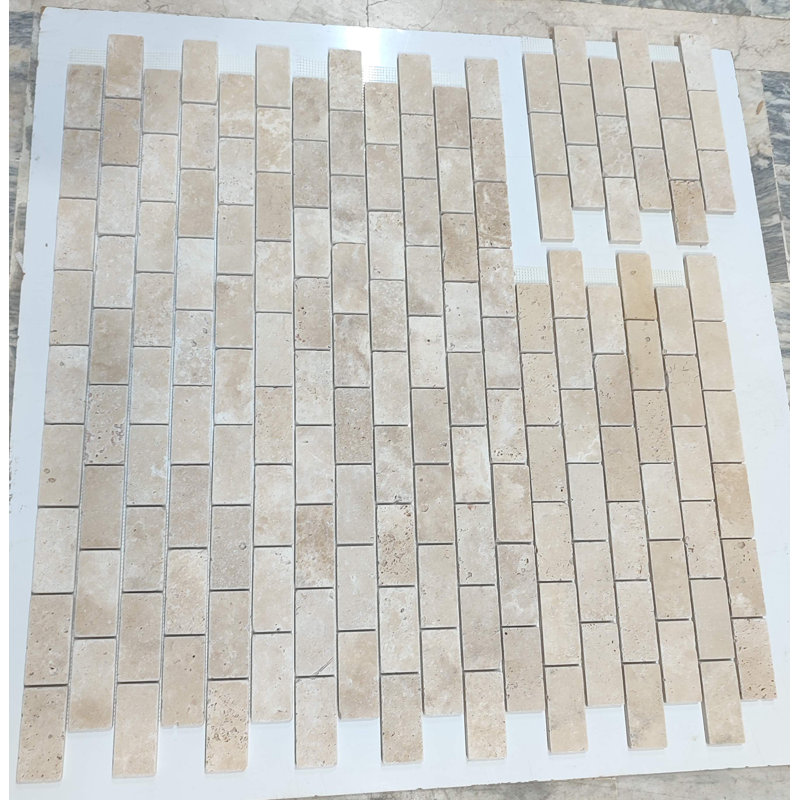 2x4 BRICK PATTERN MOSAIC, Ivory