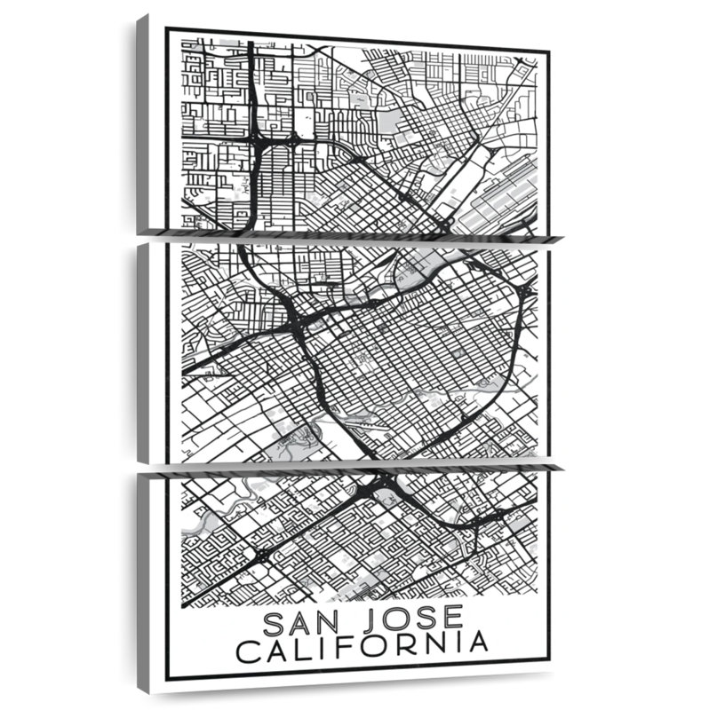 Aliaz San Jose City Map, 32" H x 20" W