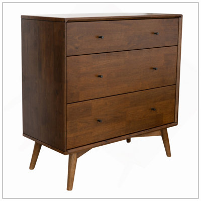 Commode 3 tiroirs pour chambre à coucher Caroline Mid Century Modern