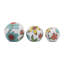 Ensemble de 3 orbes décoratifs contemporains multicolores à motif floral rond
