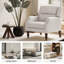 Fauteuil à oreilles rembourré Mid-Century avec pieds en bois massif-1545615417