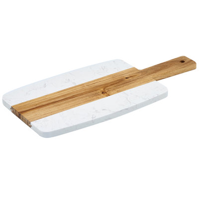 Ensemble de plateaux de service avec plateau à charcuterie en marbre et bois Loon Peak®