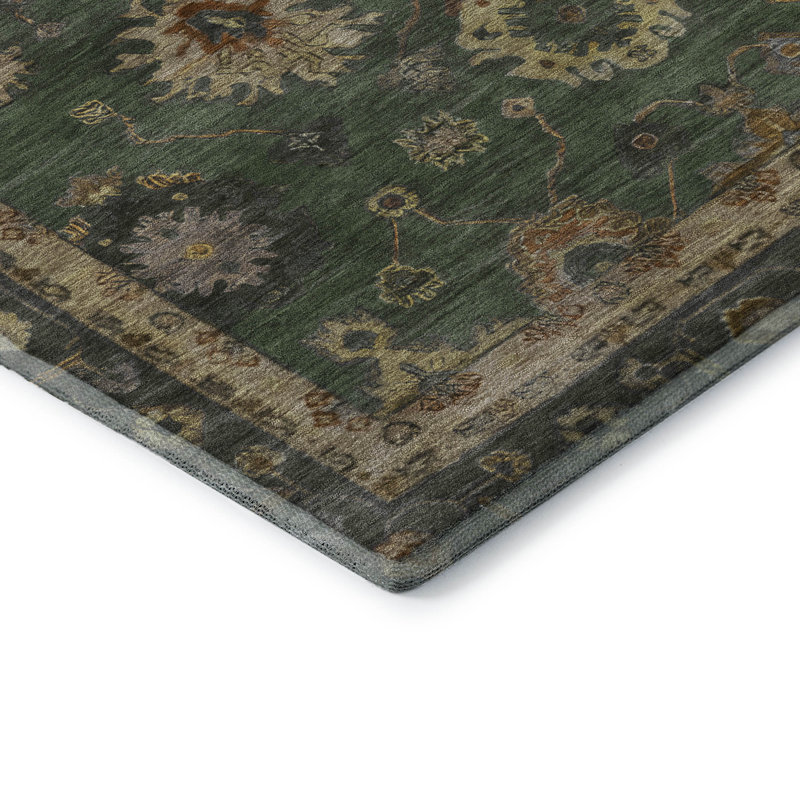 Premium Machine Washable Mayfield AMF2045 Global Rug, Fern, 10' x 14'