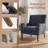 Ayran Upholstered Wingback Armchair with Solid Wood Legs-1412174358