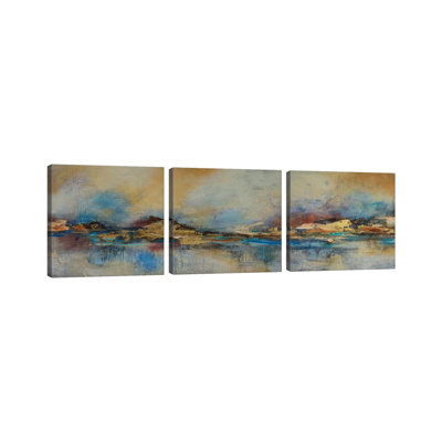 Esprejism Ocre - ensemble d'art mural sur toile - toile tendue (ensemble de 3)