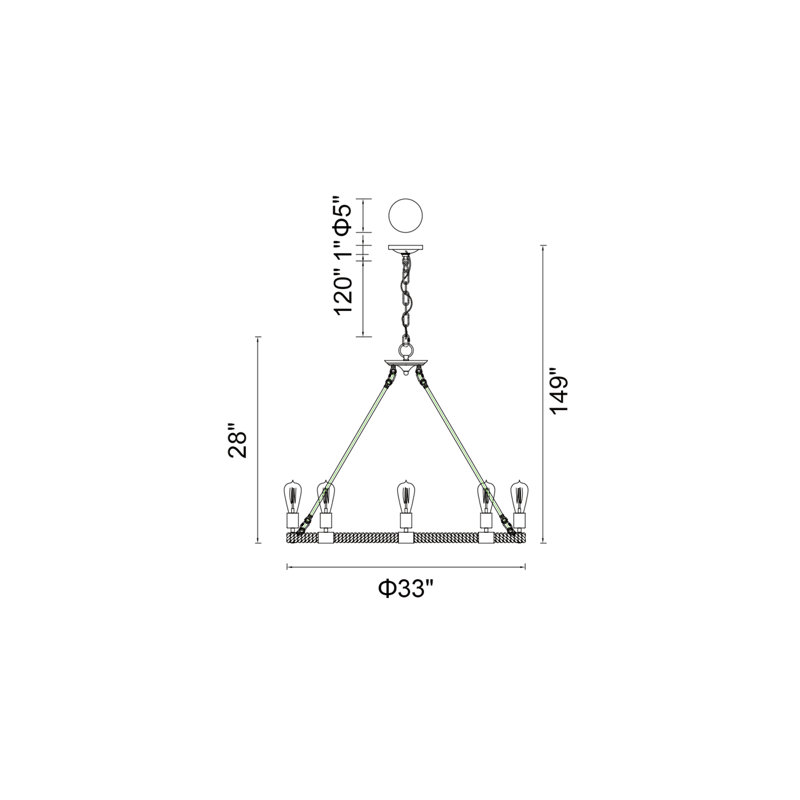 Dermott 8 - Light Dimmable Empire Chandelier