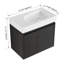 Meuble-lavabo 24 po avec lavabo en céramique, rangement flottant pour la salle de bain, armoire à deux portes, noir, portes doubles murales de style américain 24 po, lavabo-1397970309