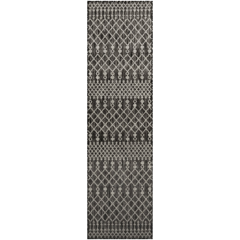  Positano 2'2" x 10' Black Modern Rug, Runner 2'2" x 10', Black