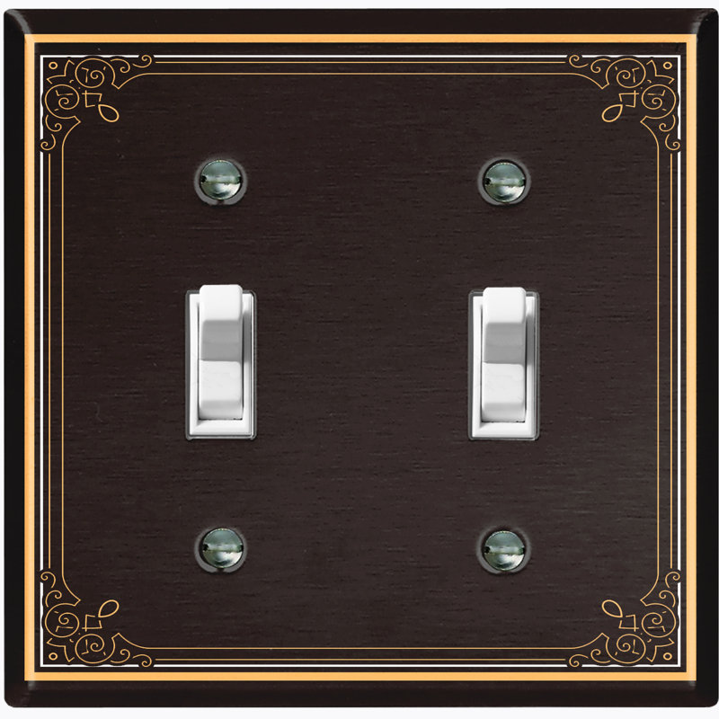 Patterned 2 - Gang Toggle Light Switch Standard Wall Plate