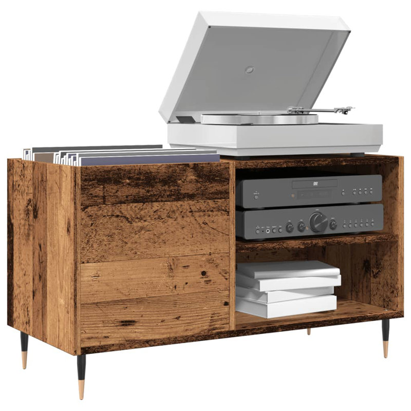 48 cm H Media Shelves, Old Wood