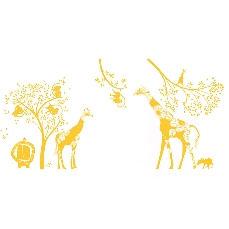 Décalcomanie murale jungle baby, Jaune
