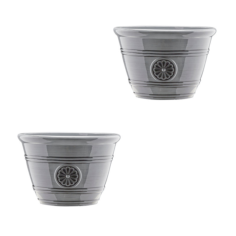 12" Modesto Planter, Neutral Gray, 2-pack