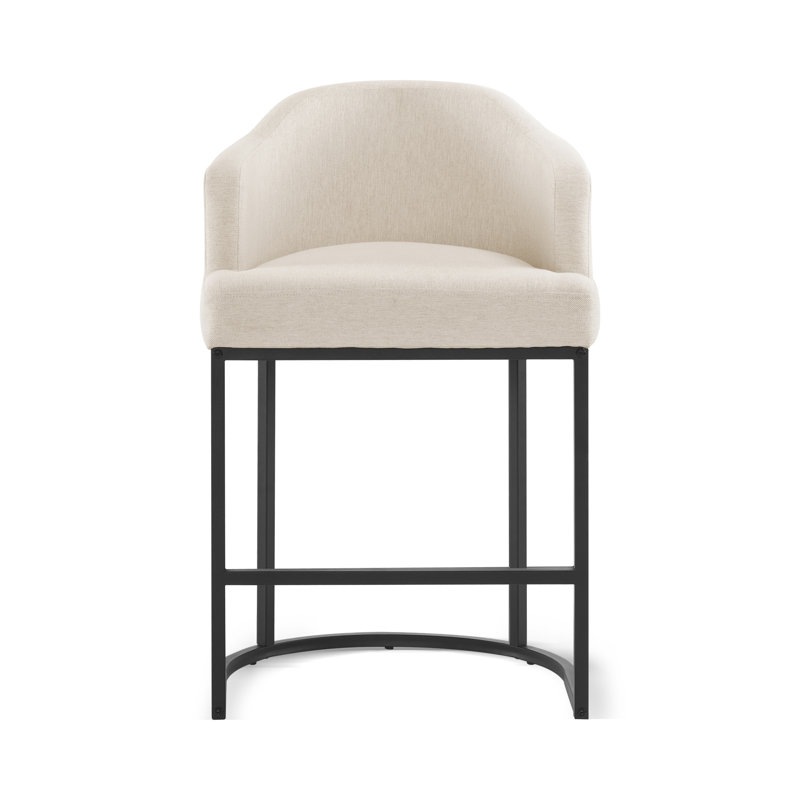 Tabouret de comptoir rembourré Alyce, Lin / Lin