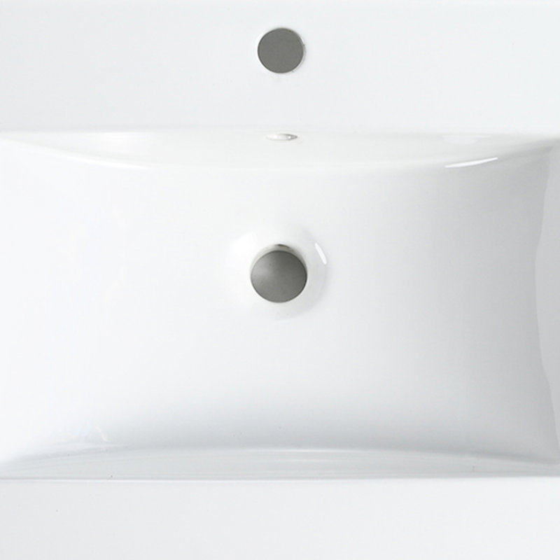 Lavabo de salle de bain 30 po en céramique blanche - l 17,98 po x H 6,99 po x P 30,32 po, méthode d'installation sans effort, fabrication attrayante pour le blanc de la salle de bain, installation, remarquable