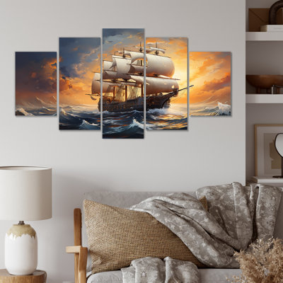 «Pirate Boat Carabian Legacy III - Pirate», art mural sur toile