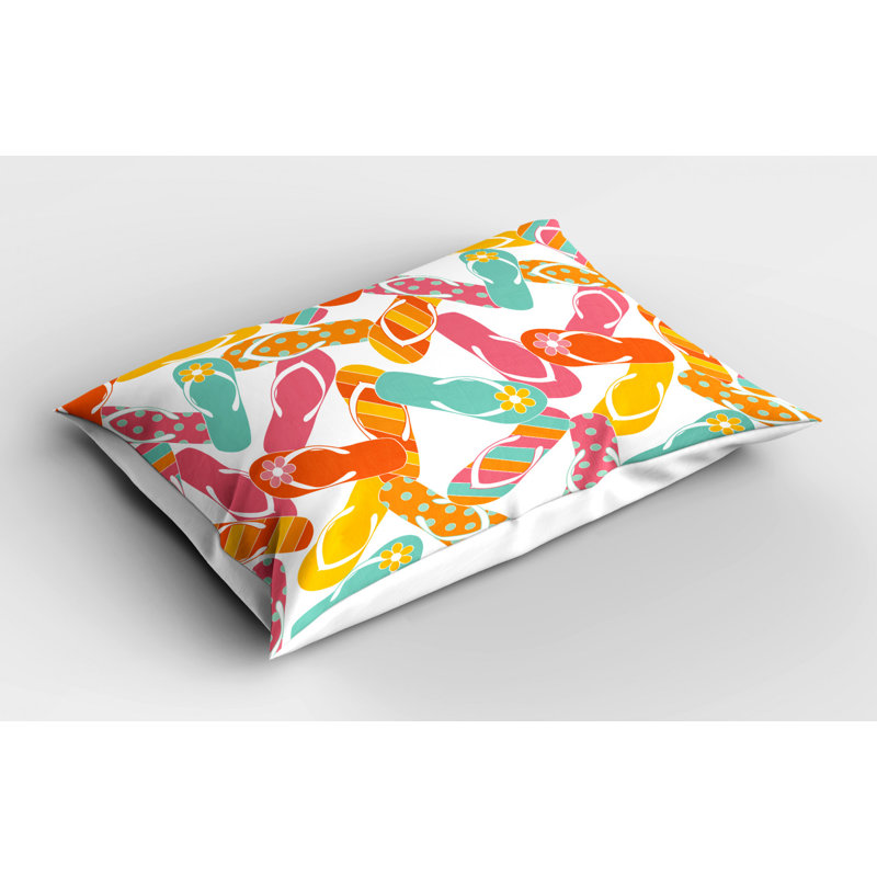 Blue/Pink/Yellow Poyester Microfiber Piece Sham, King