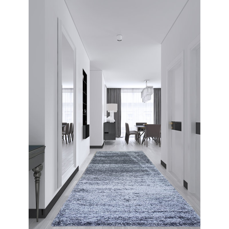 Gris tapis décoratif Caigan, Tapis de couloir 2 pi 7 po x 4 pi 11 po