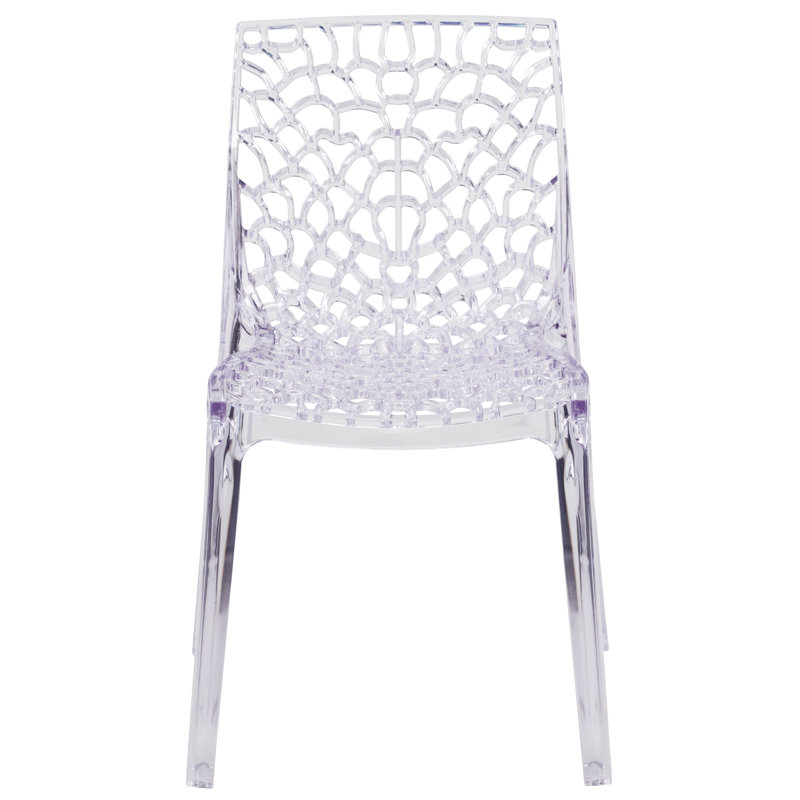 Amelia Transparent Artistic Pattern Stacking Side Chair Set