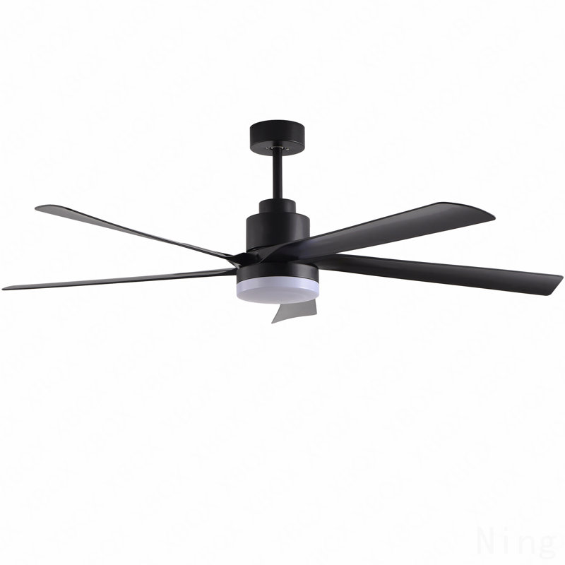 65 Inch Black Ceiling Fan With Light, 5-Blade Dimmable Led Ceiling Fan With Remote Control, Modern Quiet Design For Living Room And Bedroom