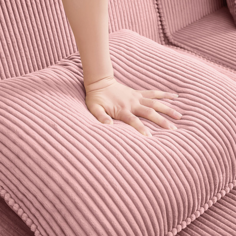 Velours côtelé rose modulaire 4 avec coussins décoratifs, conception désossée, siège profond, confortable et spacieux pour la sieste