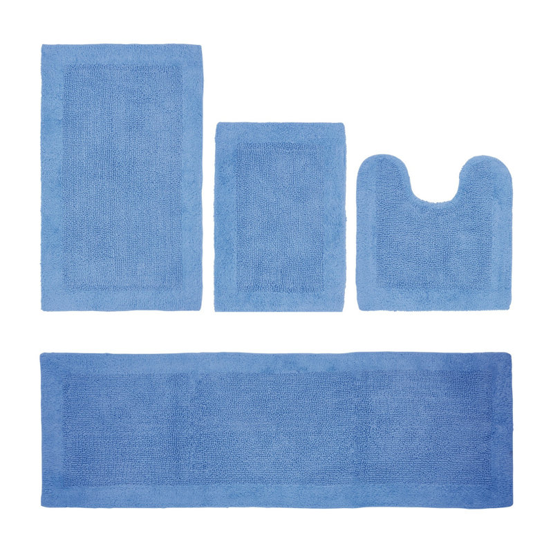 Ensemble de tapis pour salle de bain réversible 4 pièces Edge, 4 pièces (17 po x 24 po | 20 po x 20 po | 21 po x