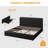 King Platform Bed Frame with Upholstered Headboard & Storage Drawers - Faux Leather, No Box Spring Required, 60-Minute Assembly, Modern Bedroom Set-1535068668-1535068667