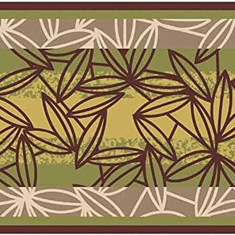 Bordure de papier peint à feuilles 15 pi x l 6,3 po Leaves Stripe
