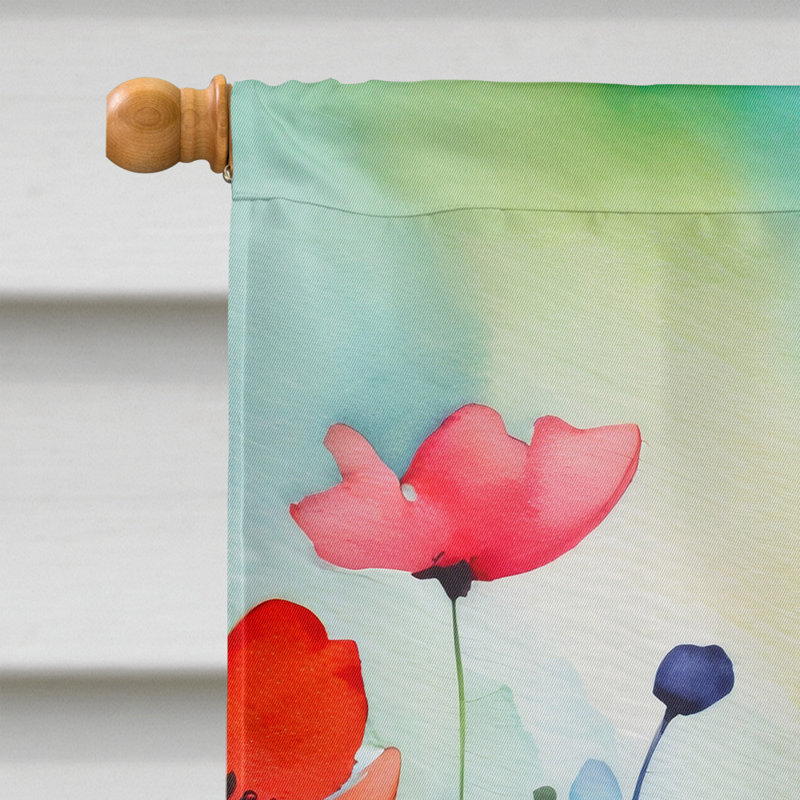 Anémones dans le drapeau de la maison à l'aquarelle