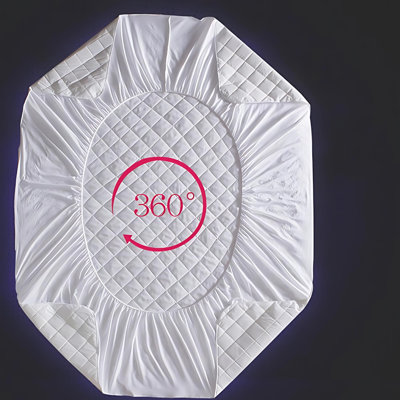 Shantaja Waterproof Fitted Bamboo Mattress Protector Diamond Design Case Pack