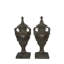 Paire de statues en bronze urnes - Taille: L 10 po x l 9 po x H 25 po.